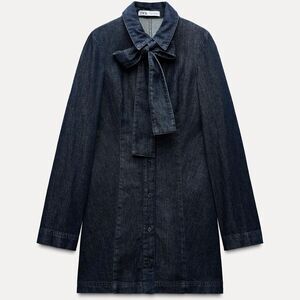 Zara denim bow dress TRF
